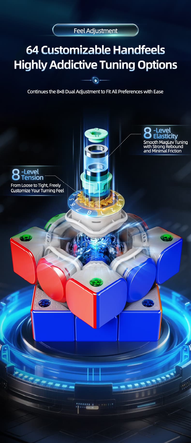 MoYu WeiLong V11 AI 3x3 Maglev Gyroscope UV - Stickerless image 23