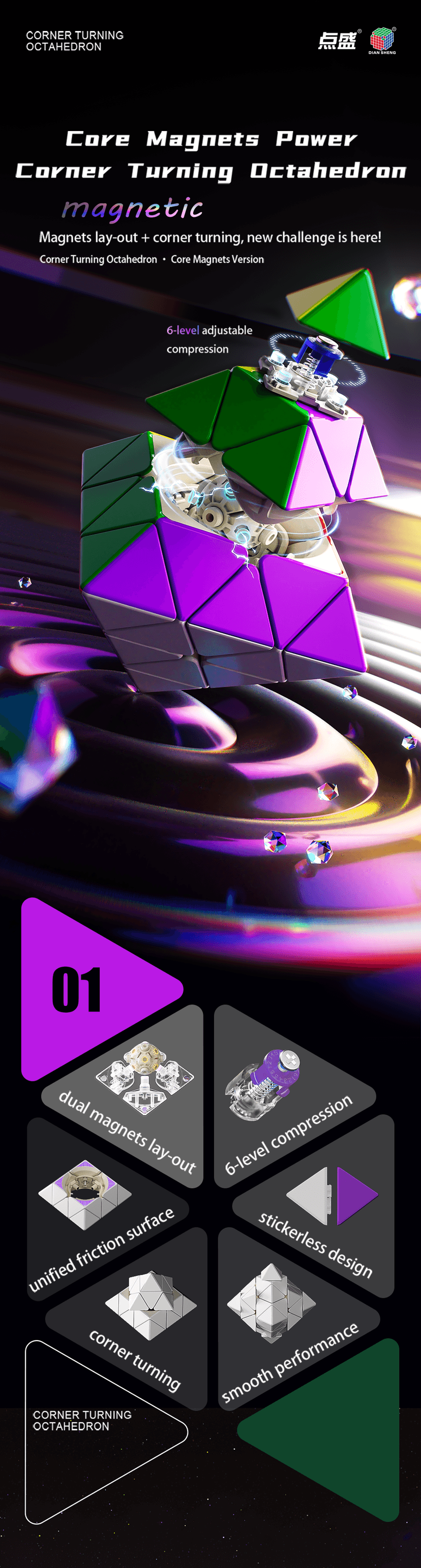 DianSheng Corner Turning Octahedron(CTO) - Black Internal image 10