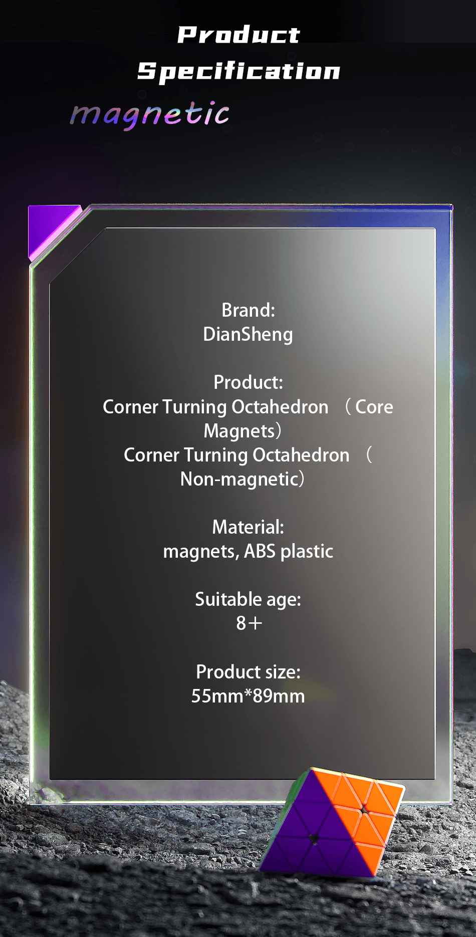 DianSheng Core-Magnetic Corner Turning Octahedron(CTO) - Black Internal image 18