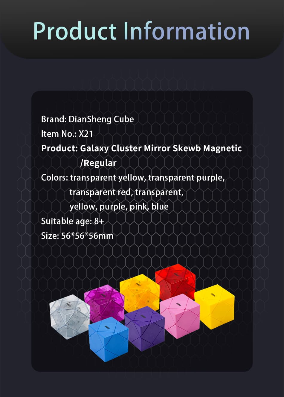 DianSheng Mirror Skewb Magnetic - Transparent image 10