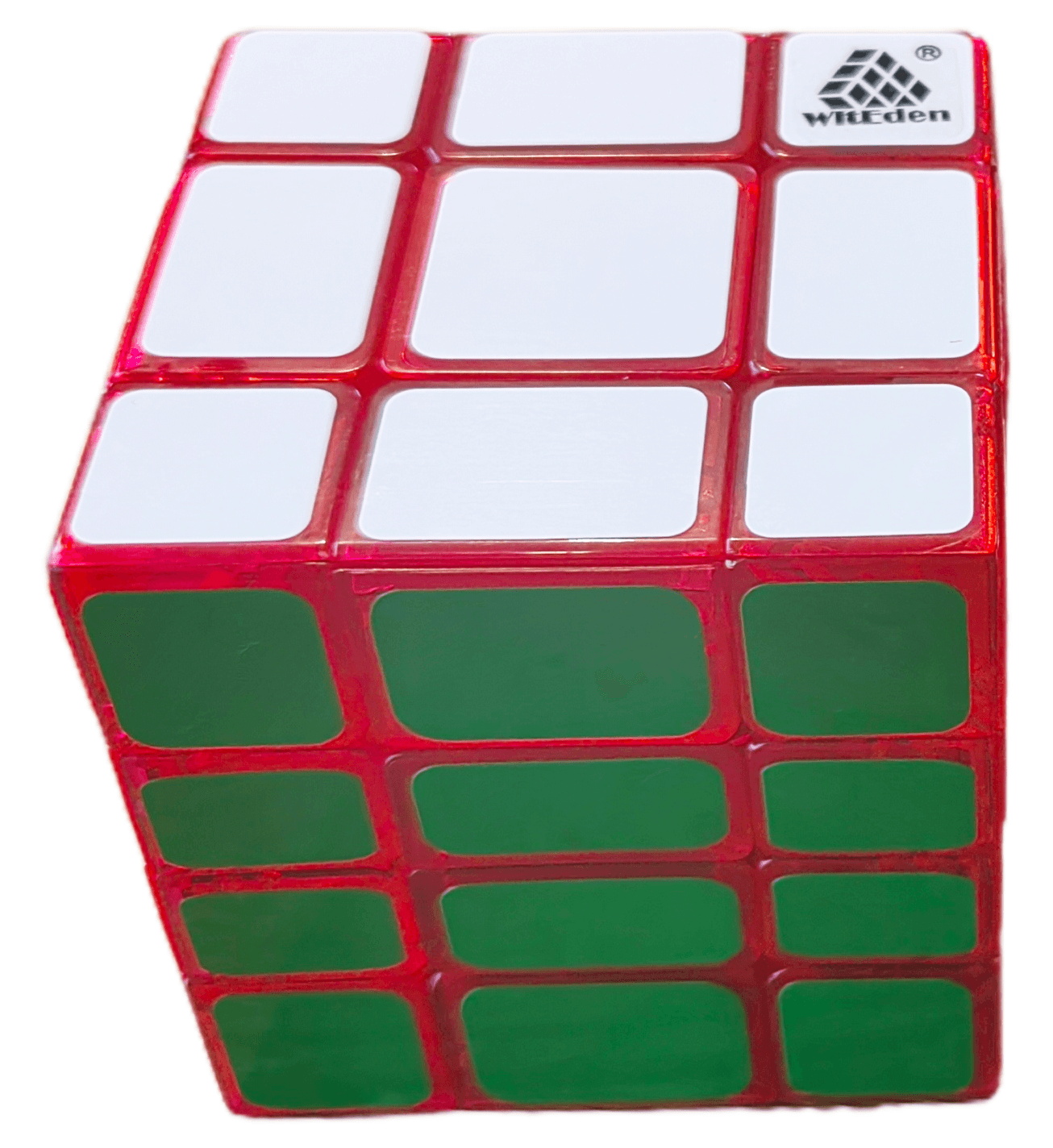 WitEden 3x3x4 Mixup Edge-rebuilt Cube - Trans.Red