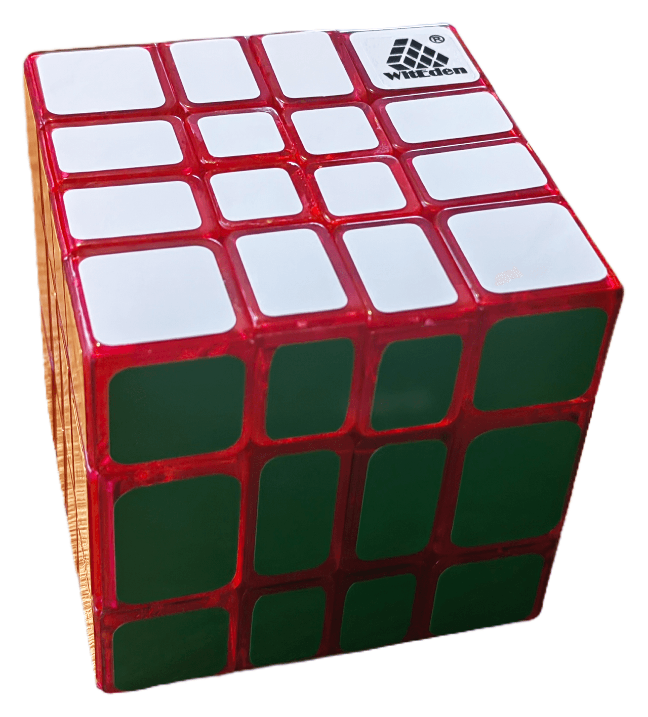 WitEden 4x4x3 Mixup Edge-rebuilt Cube - Trans.Red image 3