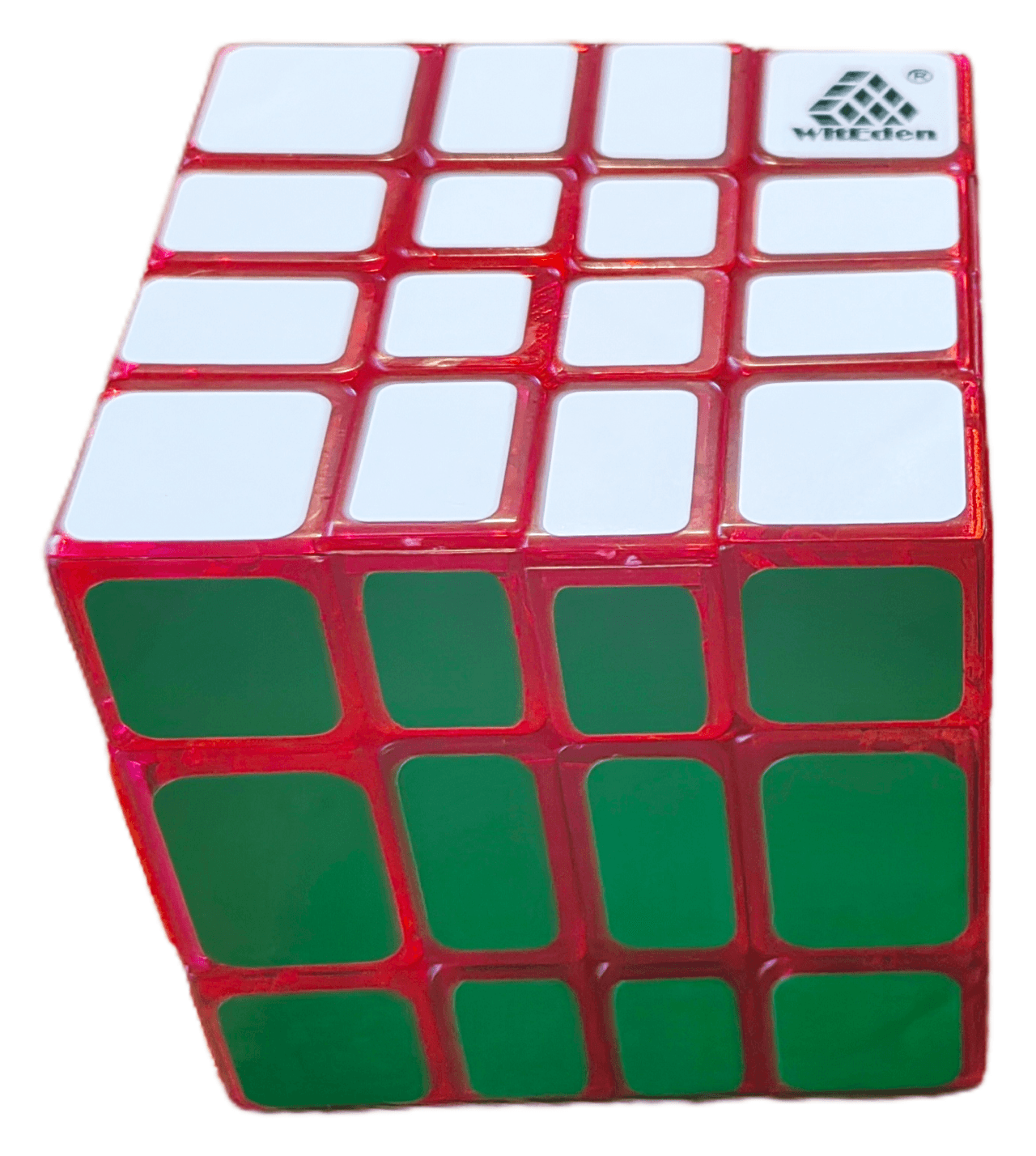WitEden 4x4x3 Mixup Edge-rebuilt Cube - Trans.Red image 1