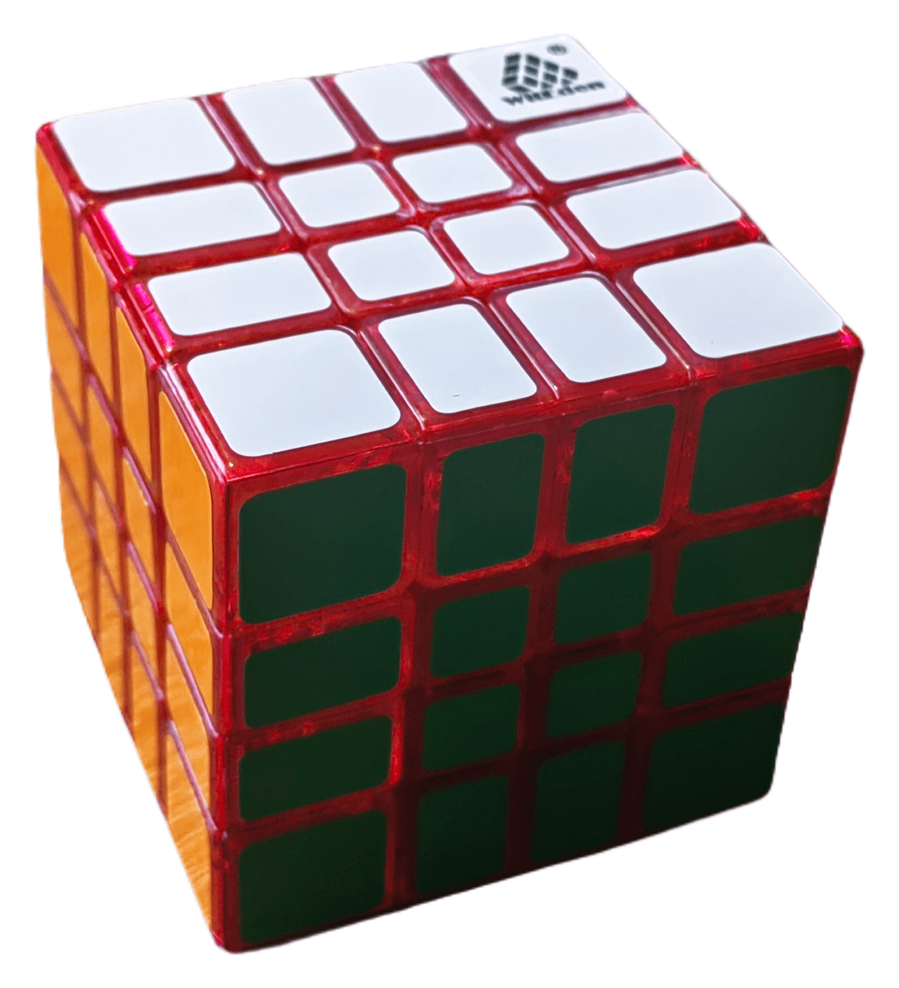 WitEden 4x4x4 Mixup Edge-rebuilt Cube - Trans.Red image 3