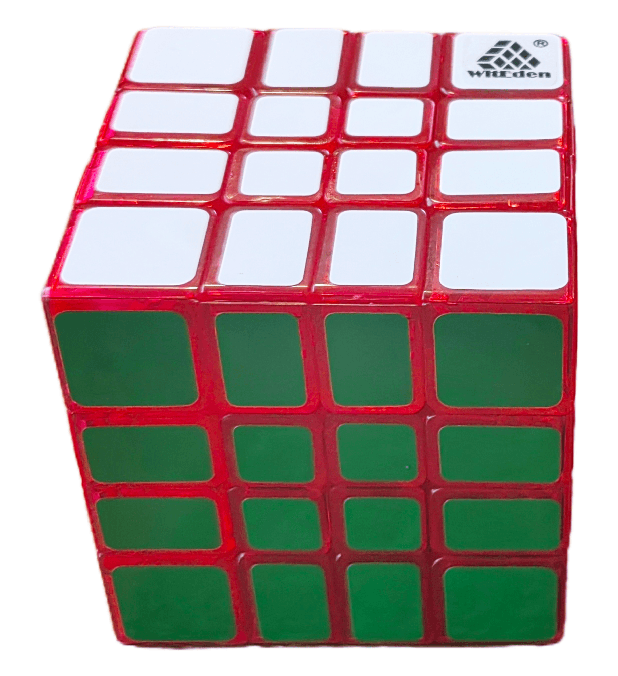 WitEden 4x4x4 Mixup Edge-rebuilt Cube - Trans.Red