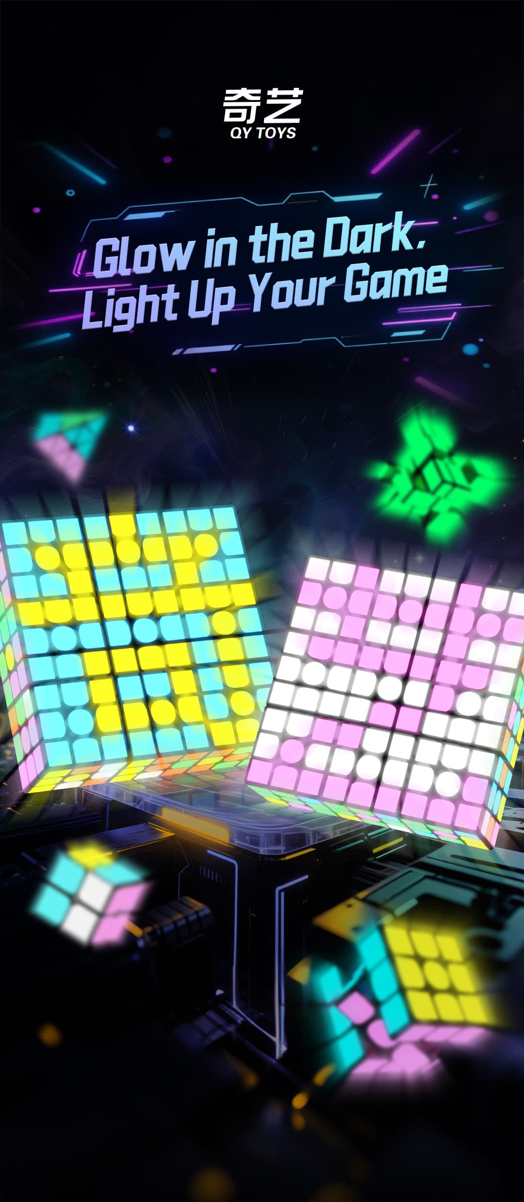 QiYi Magnetic 3x3 - Fluorescent Stickers image 4