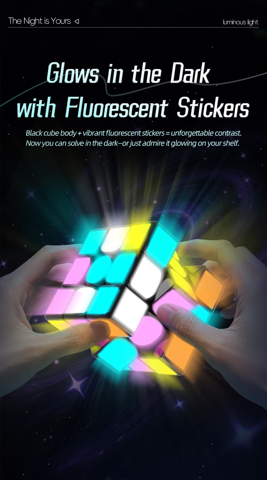 QiYi Magnetic 3x3 - Fluorescent Stickers image 6