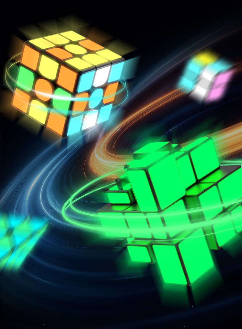 QiYi 3x3 Mirror - Fluorescent Stickers image 8