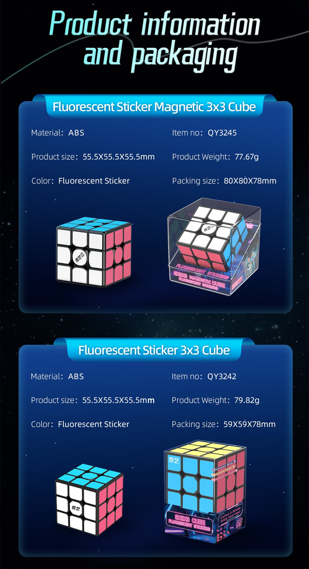 QiYi 3x3 Mirror - Fluorescent Stickers image 14