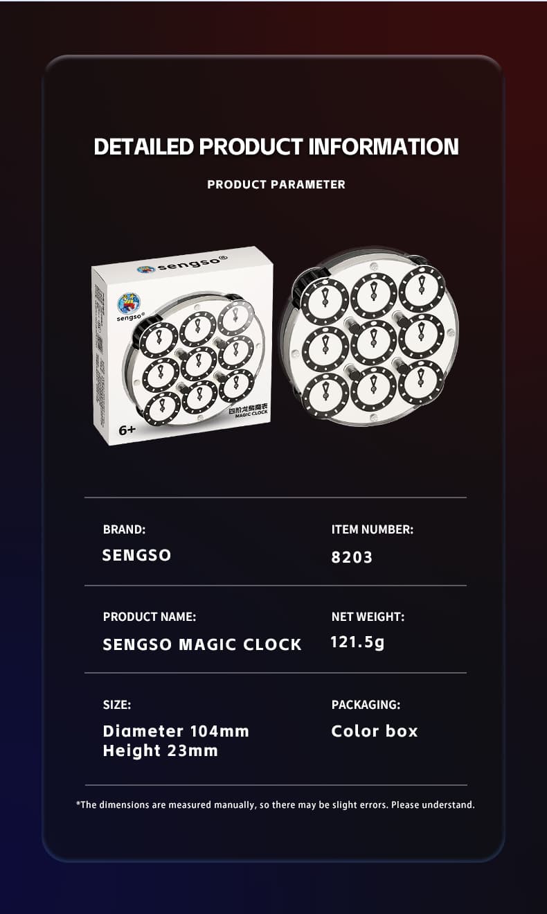 SengSo 4x4 Magnetic Clock - Black+White image 11