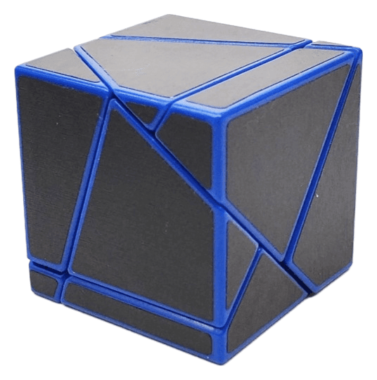 Fangshi 2x2 Ghost Cube with black stickers - Blue image 1