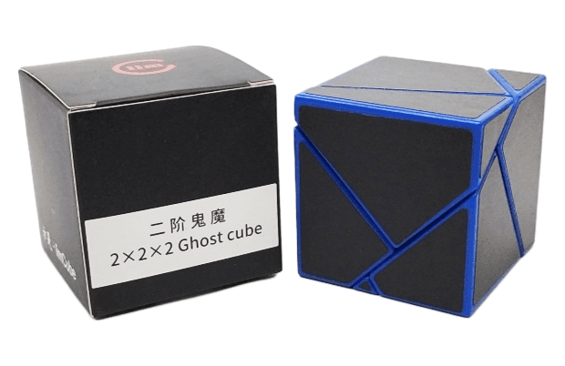 Fangshi 2x2 Ghost Cube with black stickers - Blue image 2