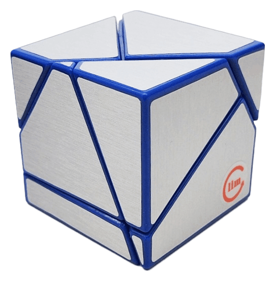 Fangshi 2x2 Ghost Cube with silver stickers - Blue image 4