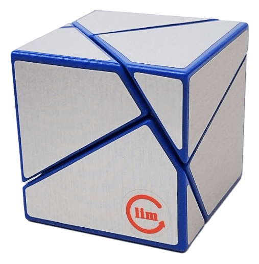 Fangshi 2x2 Ghost Cube with silver stickers - Blue image 5