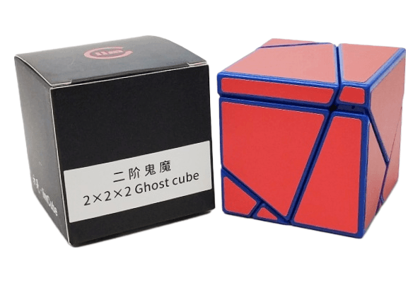 Fangshi 2x2 Ghost Cube with red stickers - Blue image 2