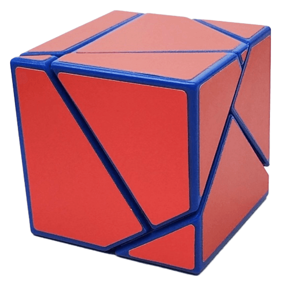 Fangshi 2x2 Ghost Cube with red stickers - Blue image 1