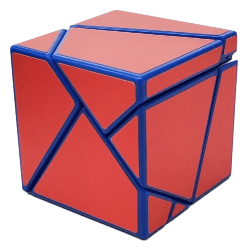 Fangshi 2x2 Ghost Cube with red stickers - Blue image 5