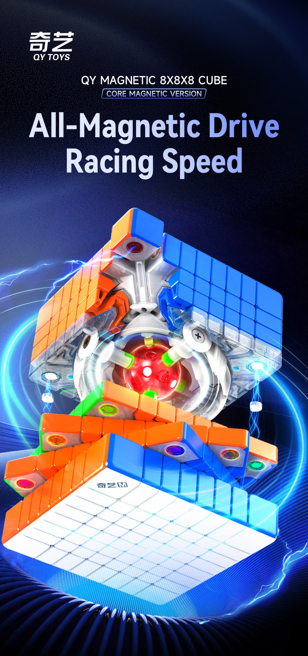 QiYi 8x8 Magnetic Ball Core - Stickerless image 4