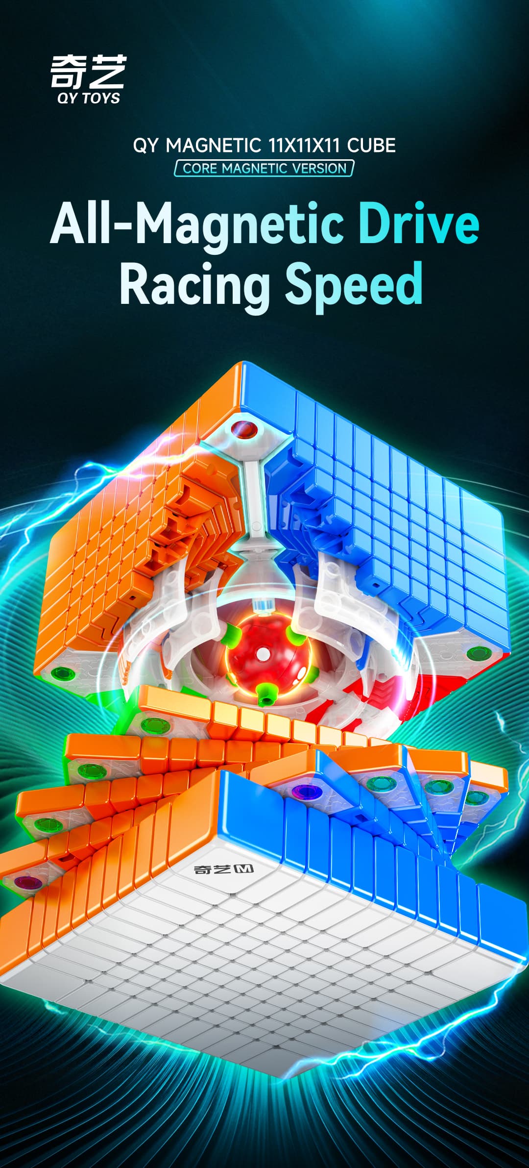 QiYi 11x11 Magnetic Ball Core - Stickerless image 4