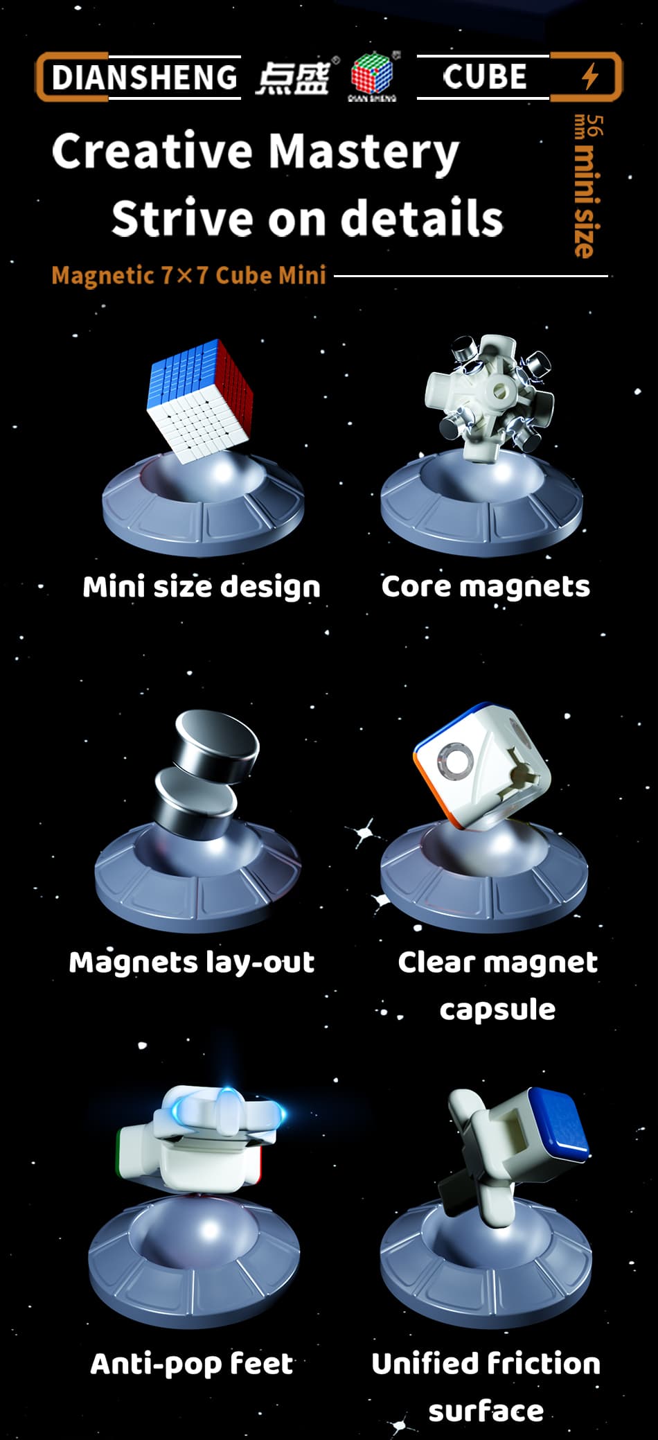 DianSheng 56mm mini 7x7 Magnetic - Primary Internal image 12