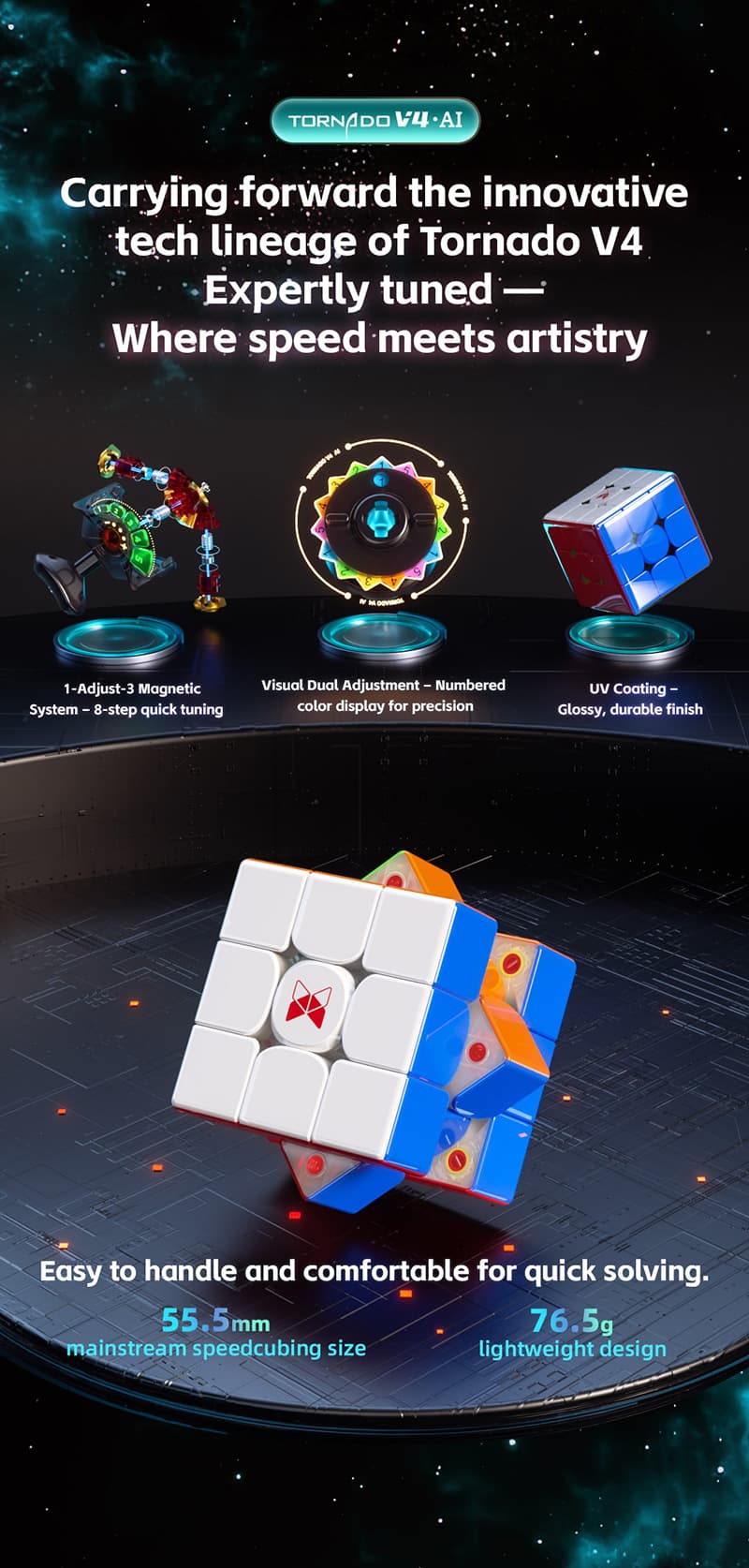 QiYi Tornado V4 AI UV with Charging Case - Stickerless image 37