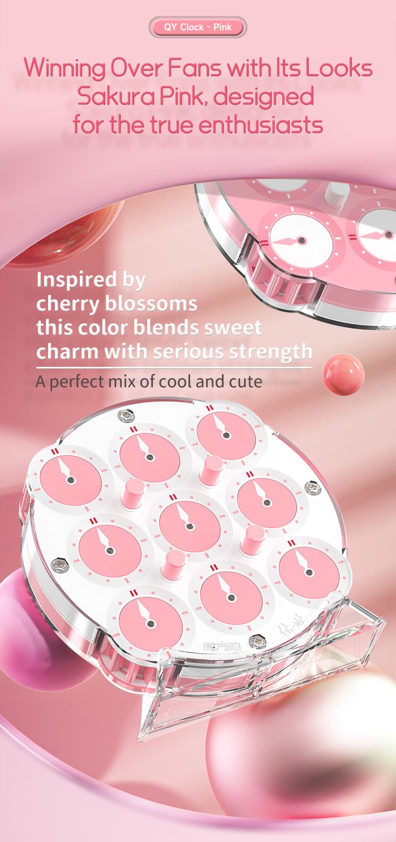 QiYi Magnetic Clock - Pink image 5