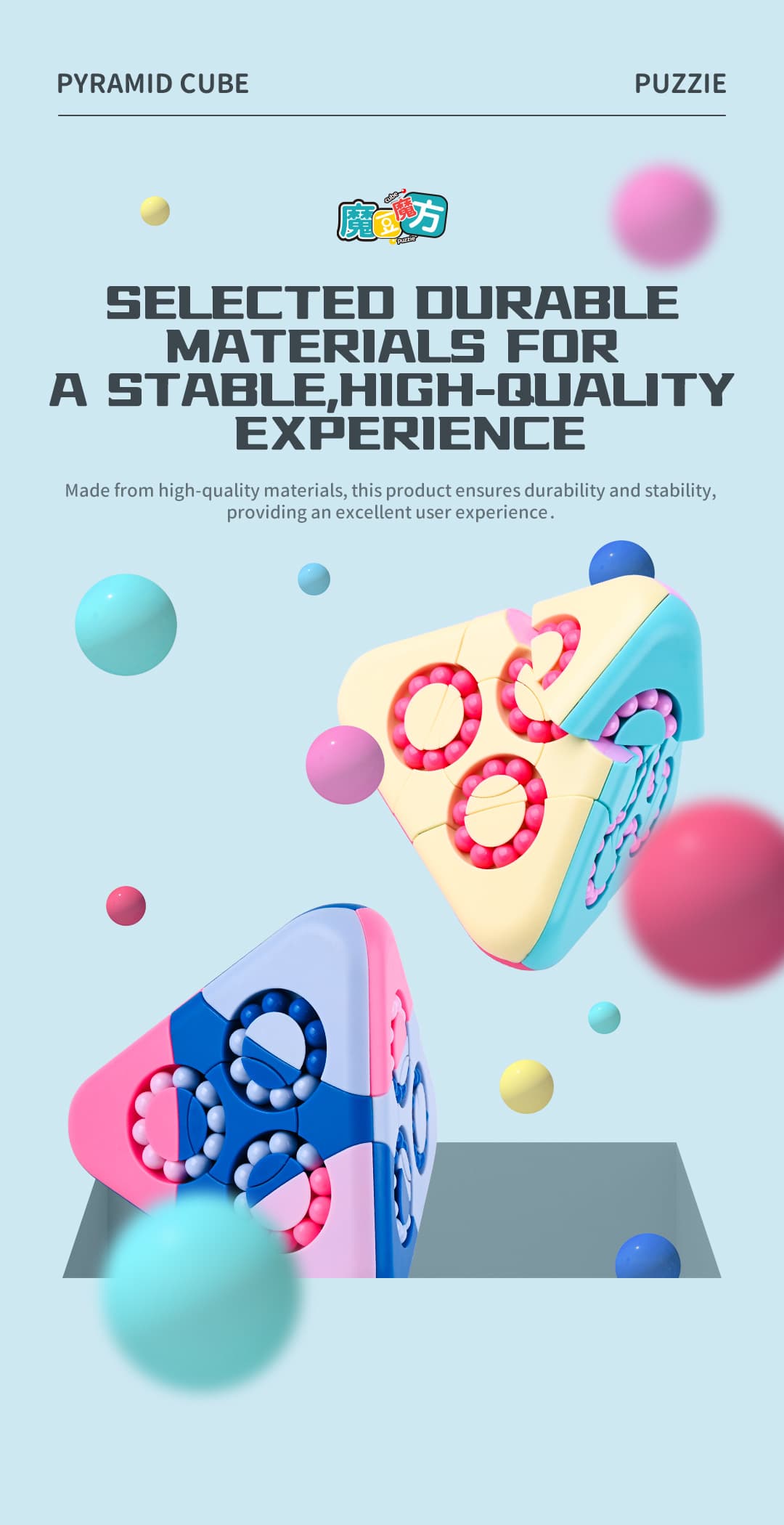 Pyramid Magic Bean Cube - Light Blue image 12