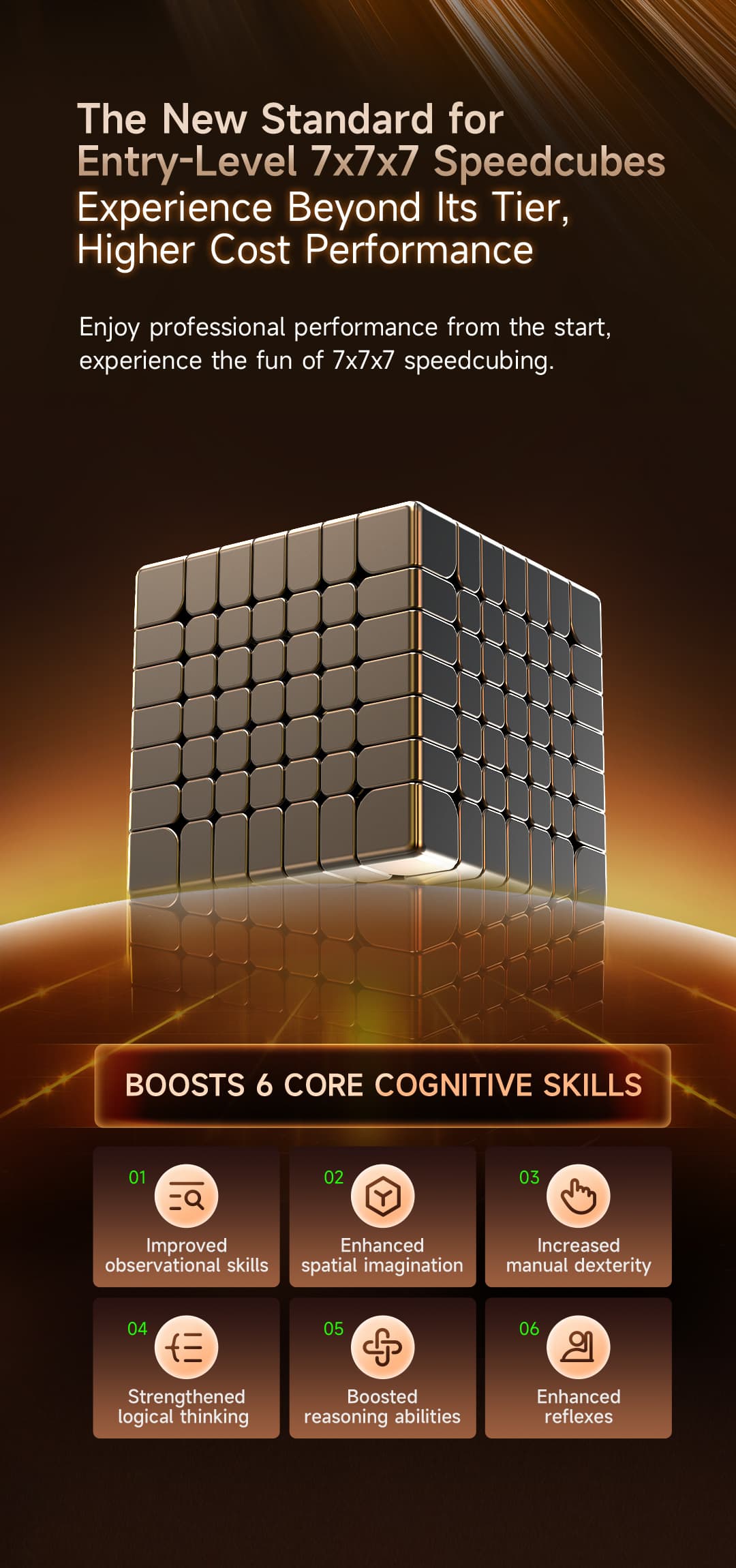 Picube QiYi Warrior M 7x7 SE UV Core Magnet - Stickerless image 11