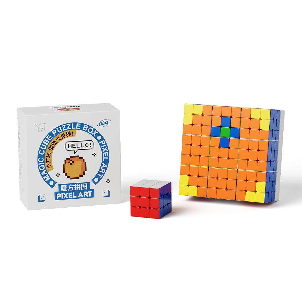 YJ 3x3 9pcs Mosaic Cube - Stickerless image 5