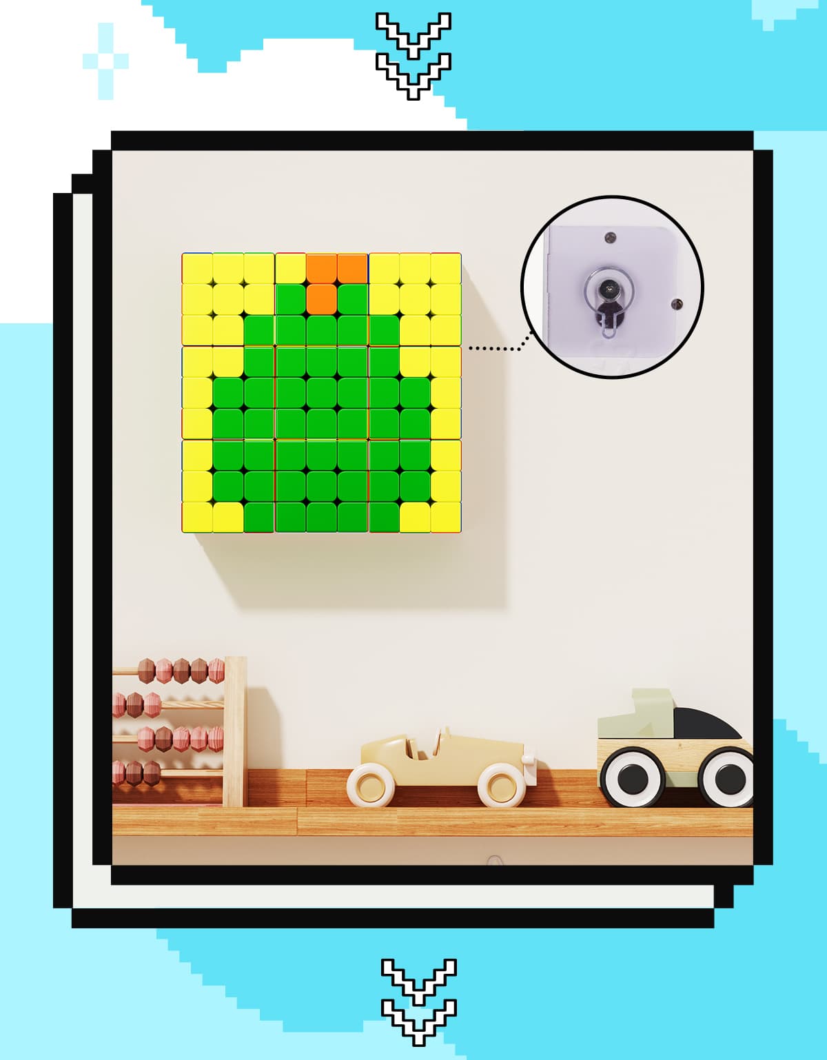 YJ 3x3 9pcs Mosaic Cube - Stickerless image 15