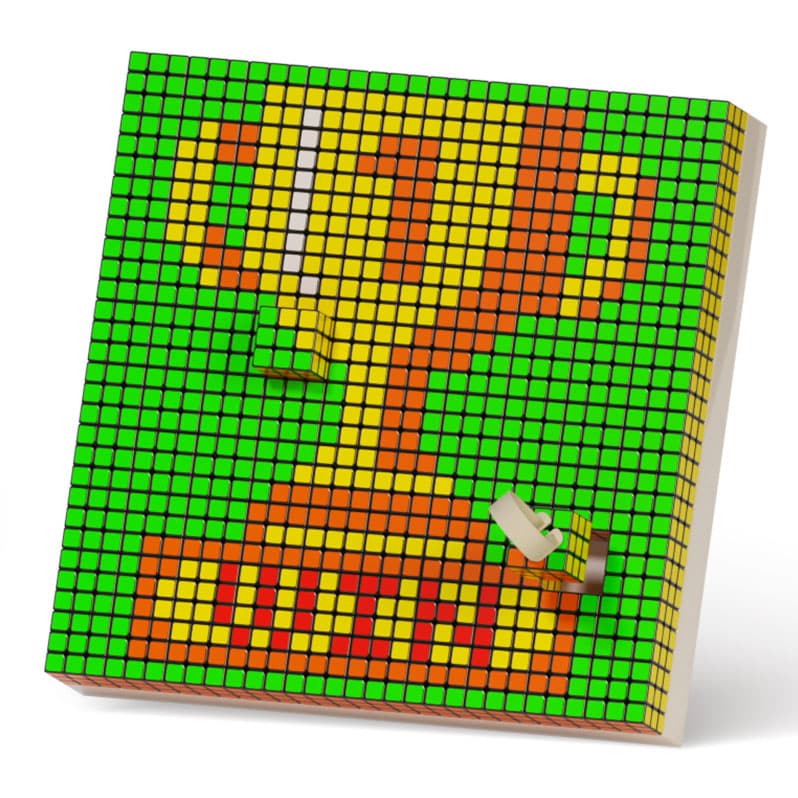 QiYi 10x10 100pcs Mosaic Cube - Black image 1