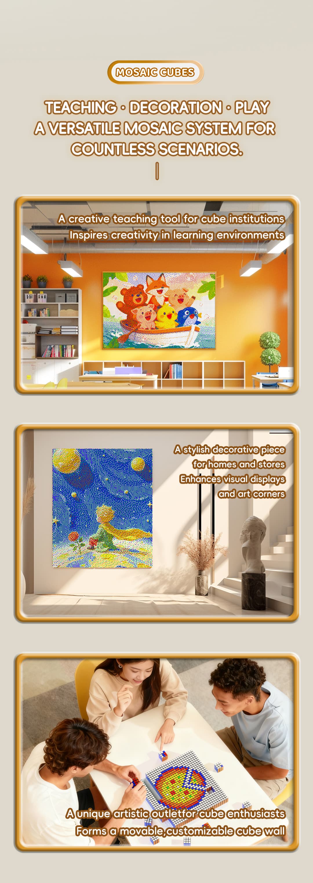 QiYi 10x10 100pcs Mosaic Cube - Black image 28