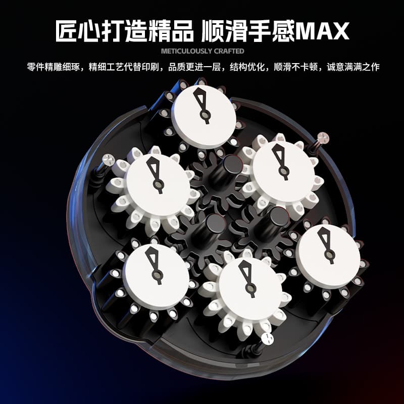 SengSo 3x3 Magnetic Clock V2 - Blue+White image 9