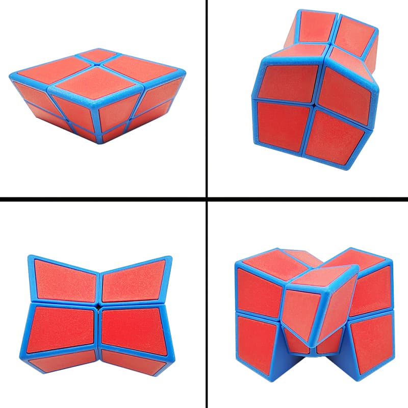 Zee Squished 2x2 Red Tiles - Blue image 2