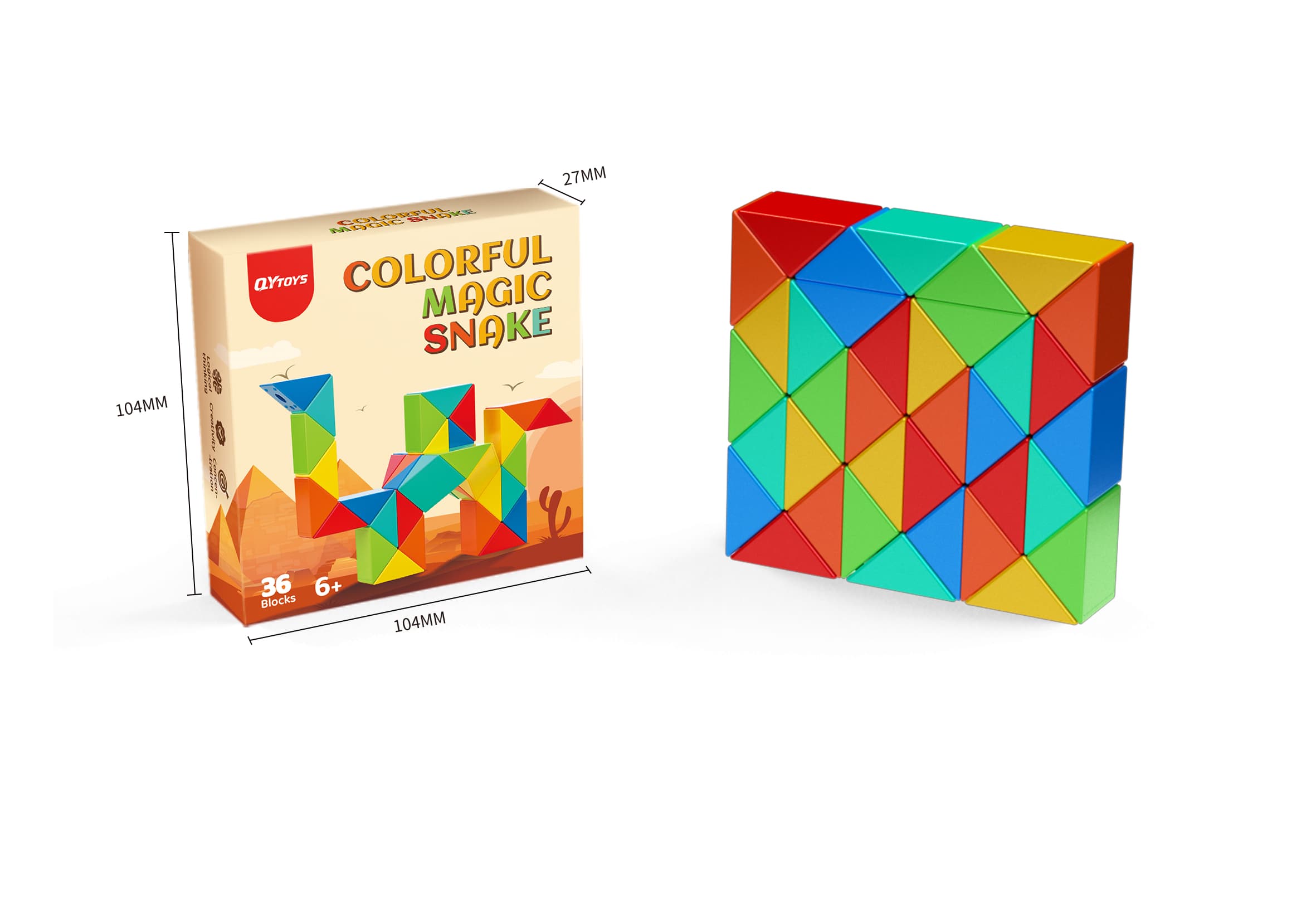QiYi 36-Block Colorful Magic Snake - Stickerless image 4