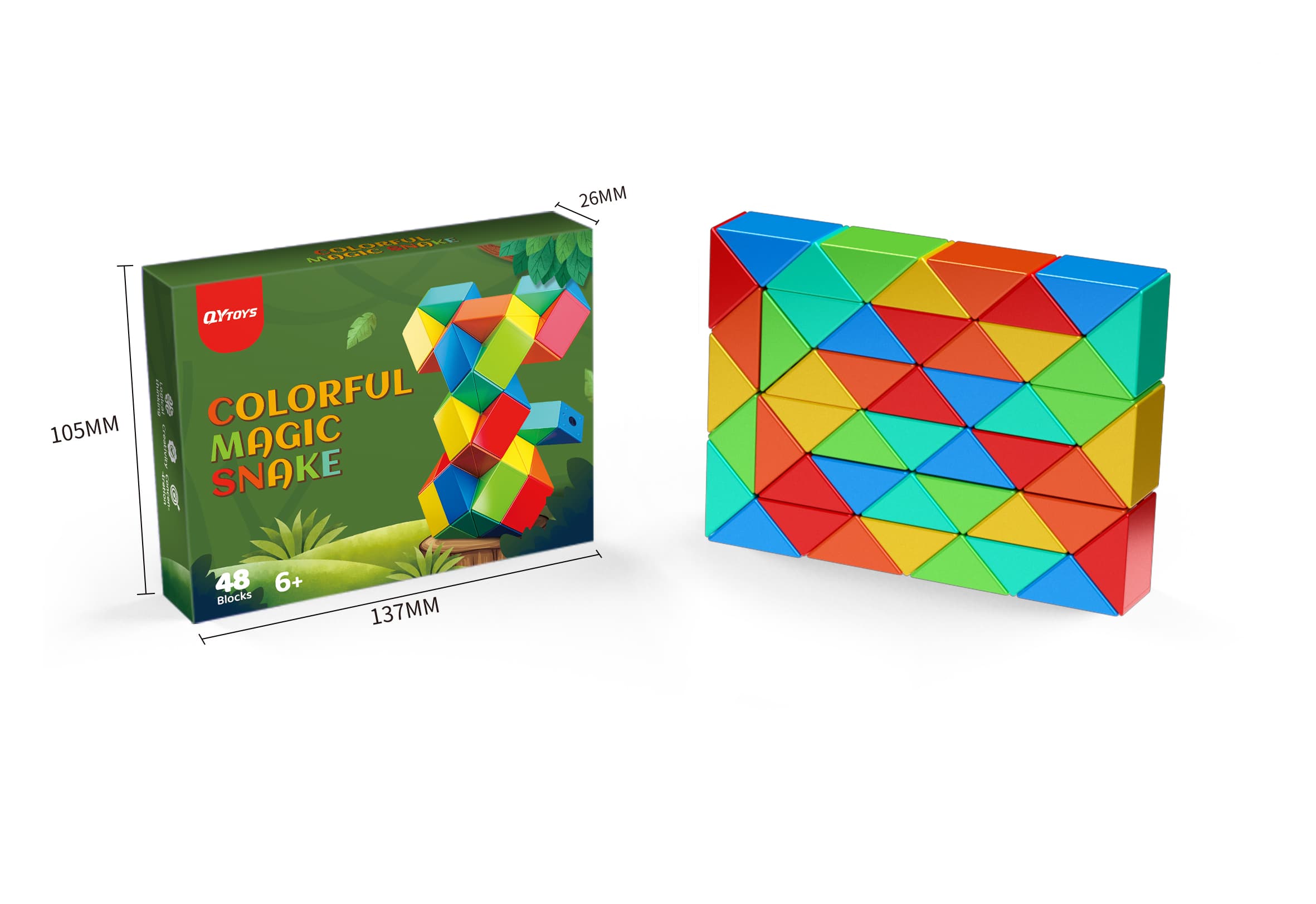 QiYi 48-Block Colorful Magic Snake - Stickerless image 4