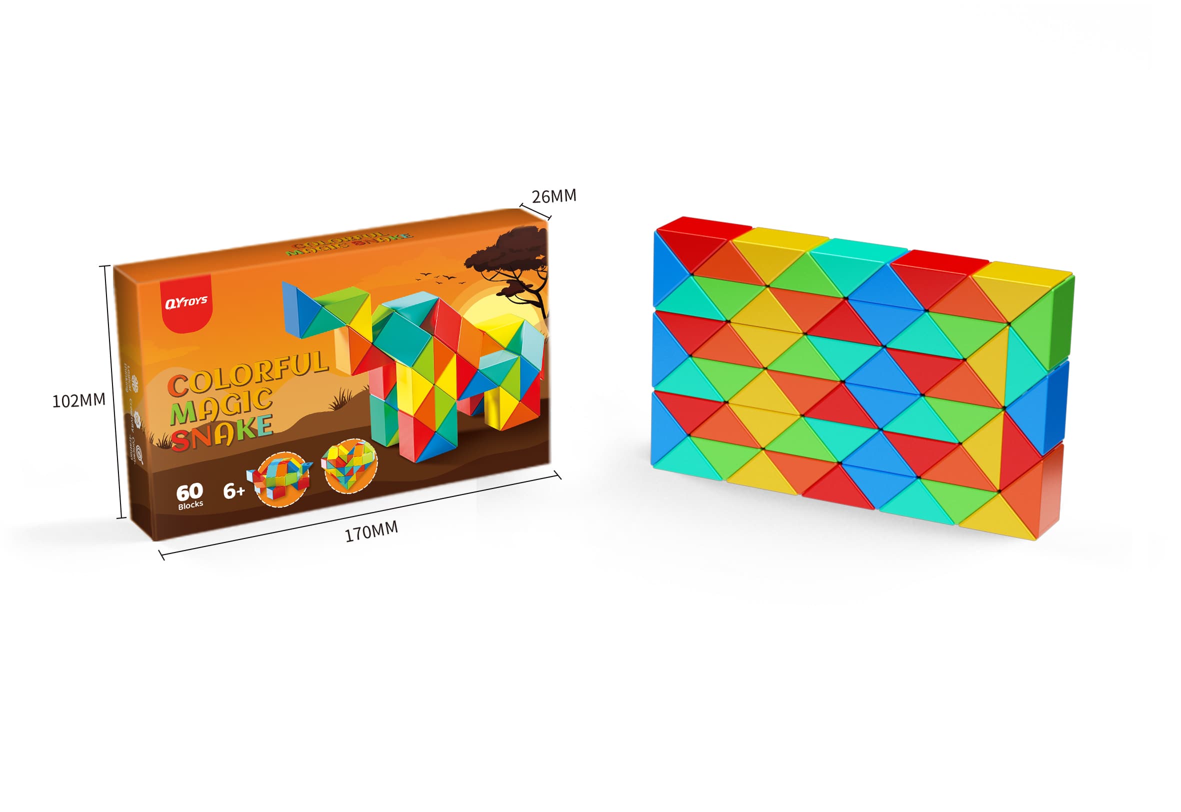QiYi 60-Block Colorful Magic Snake - Stickerless image 5
