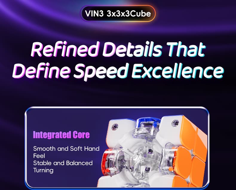 VinCube 3x3 Nova Maglev Ball Core UV - Stickerless image 37