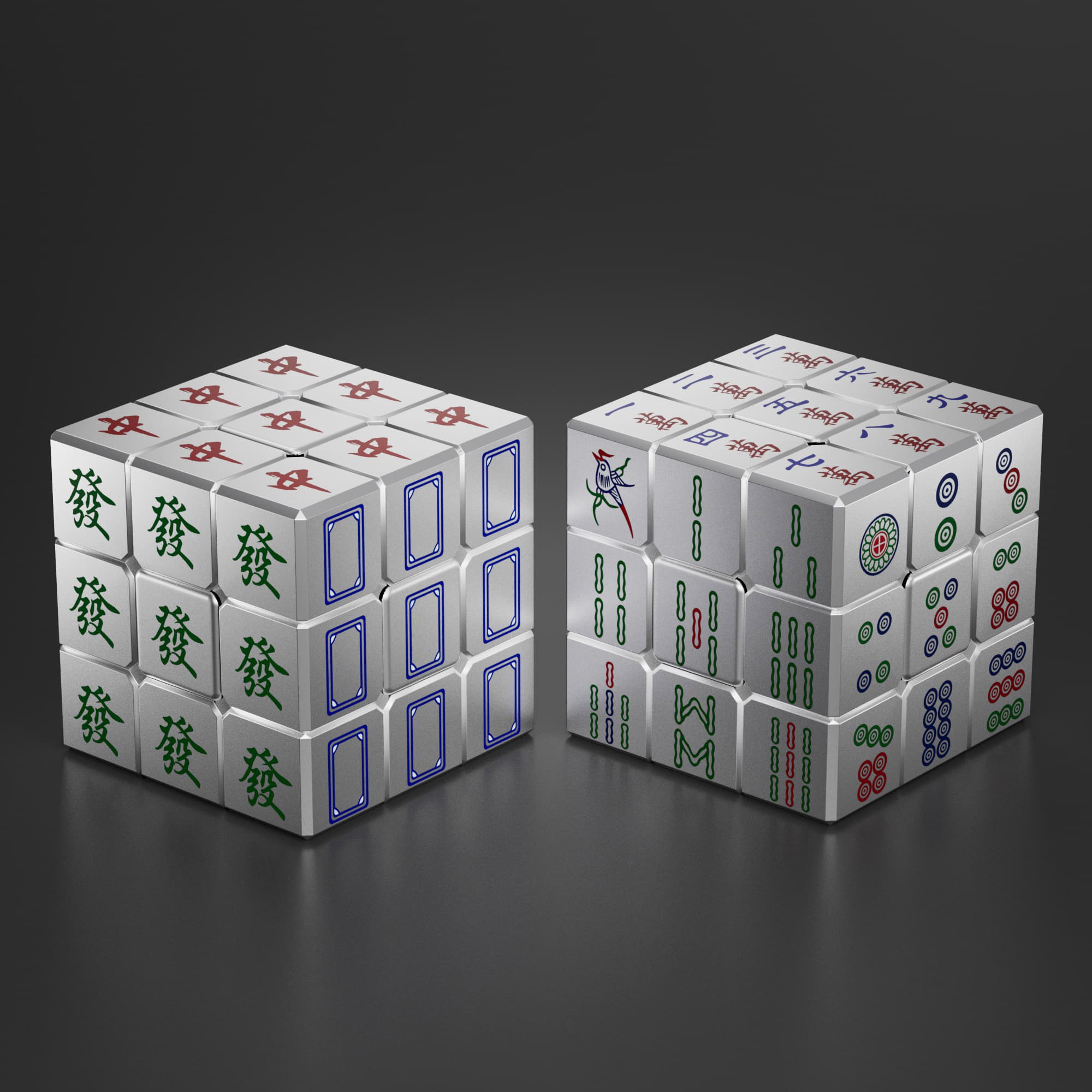 Z-Cube Zinc-alloy Mahjong cube - Silver image 1