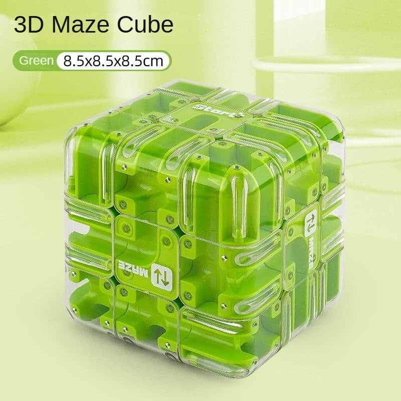 3D Maze Cube (85mm) - Green