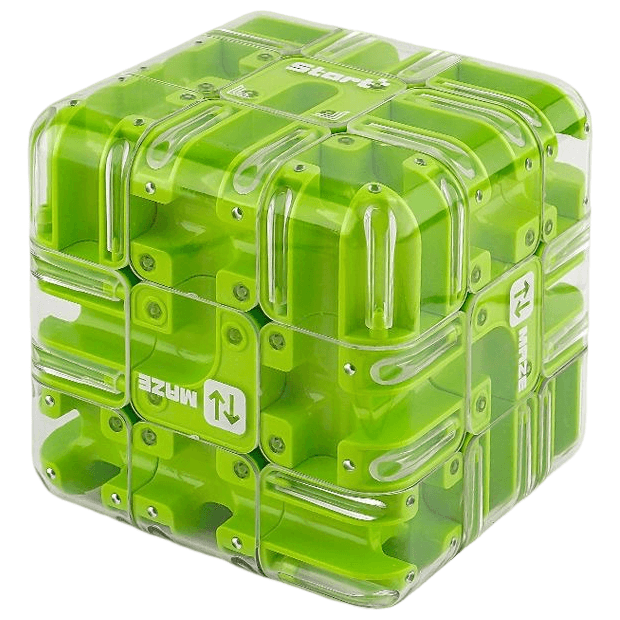3D Maze Cube (85mm) - Green