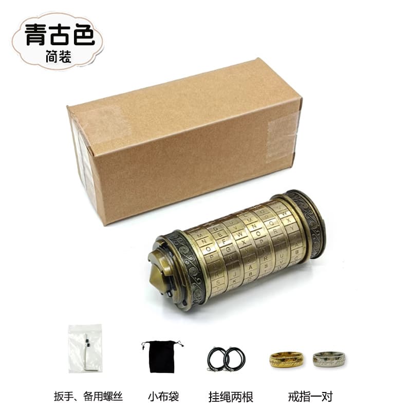 Cryptex Da Vinci Code Lock Puzzle - Bronze