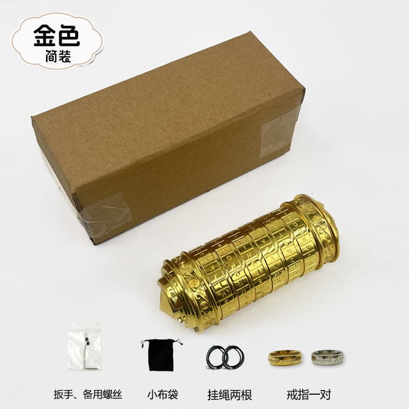 Cryptex Da Vinci Code Lock Puzzle - Golden