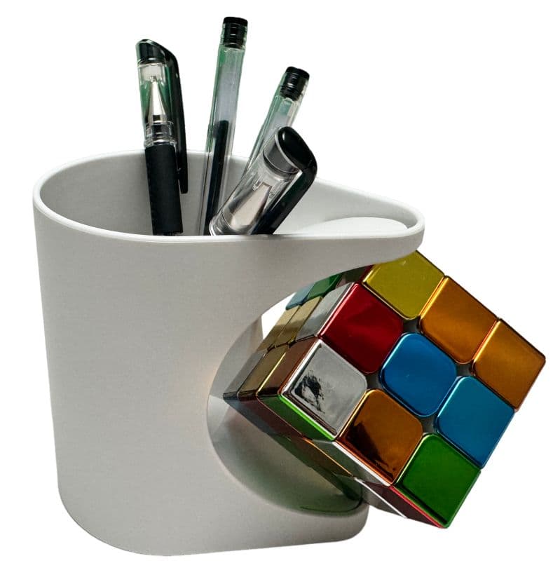Cube-Stand Pen-Holder - White image 2