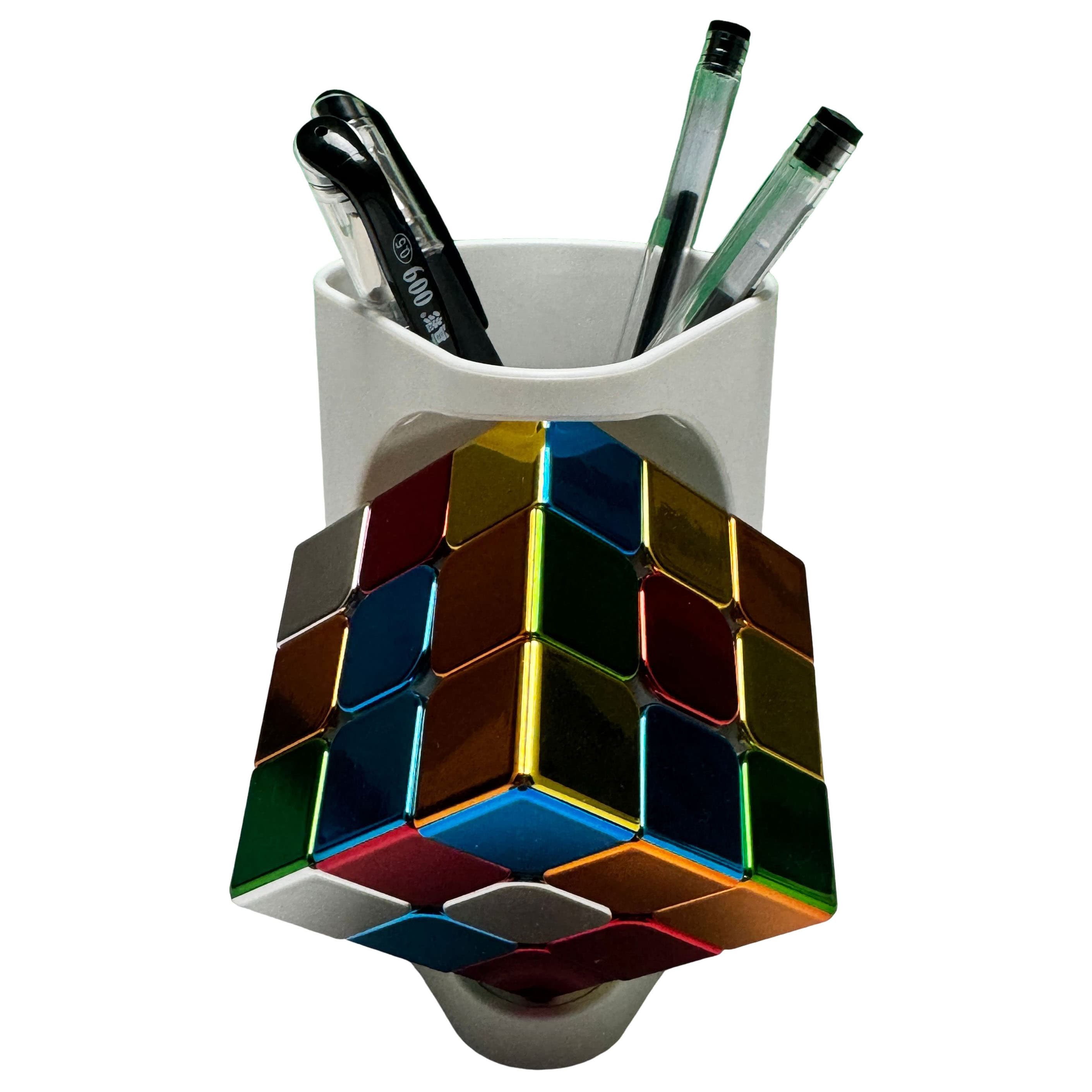 Cube-Stand Pen-Holder - White image 3