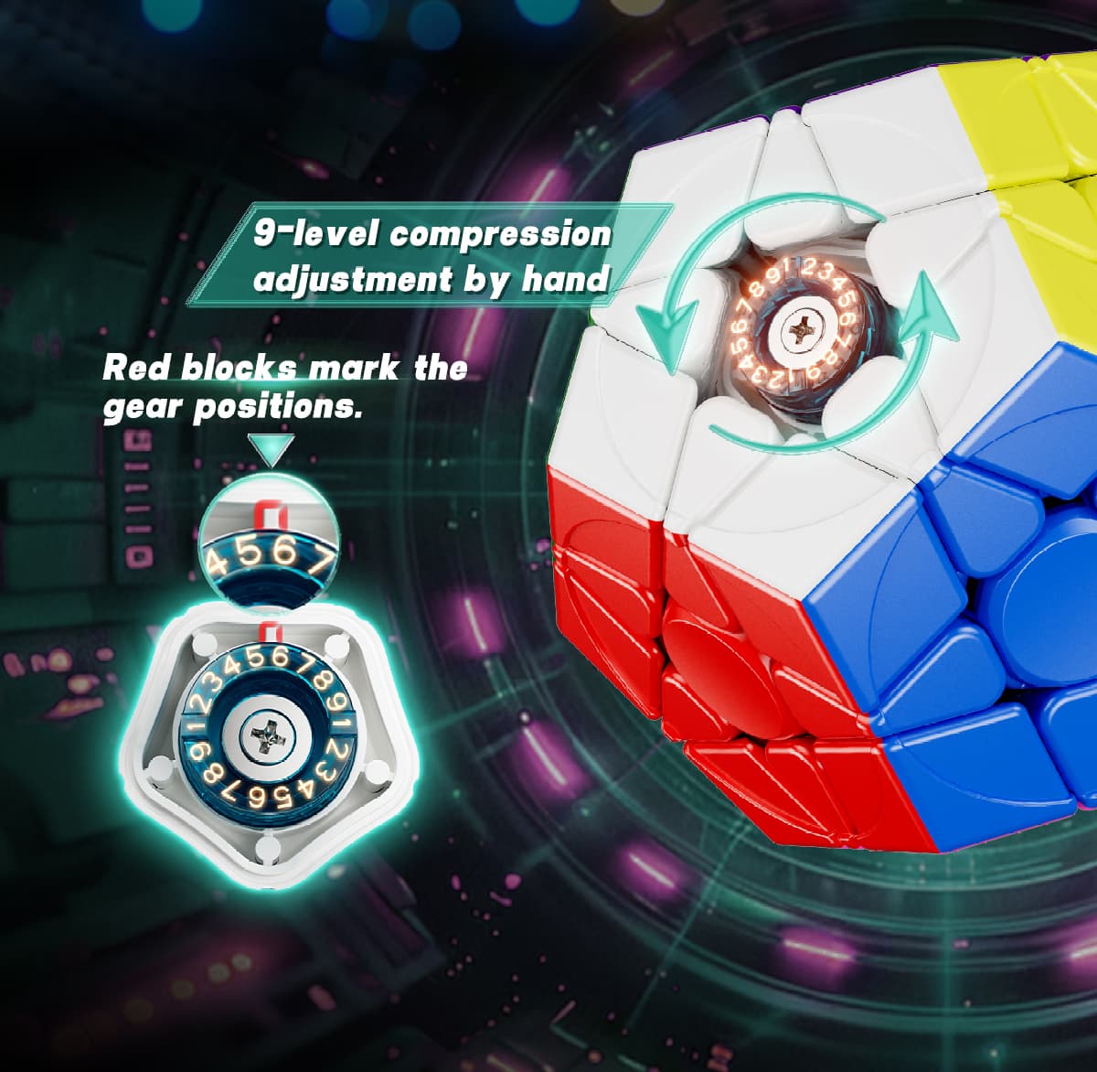 YJ YuHu Megaminx V3 Maglev Ball Core - Stickerless image 18