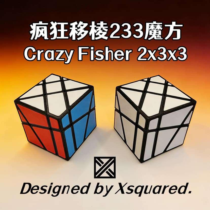 Zee Crazy Fisher 2x3x3 (Six-color tiles) - Black | CubeNation