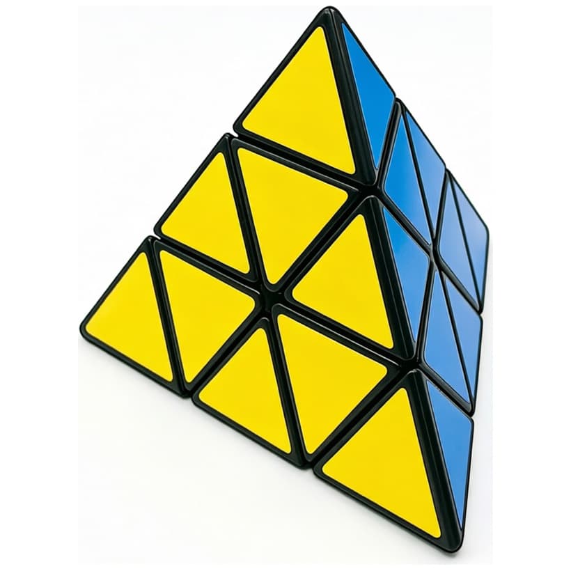 Zee Tricky Pyraminx with Four-Color Stickers - Black