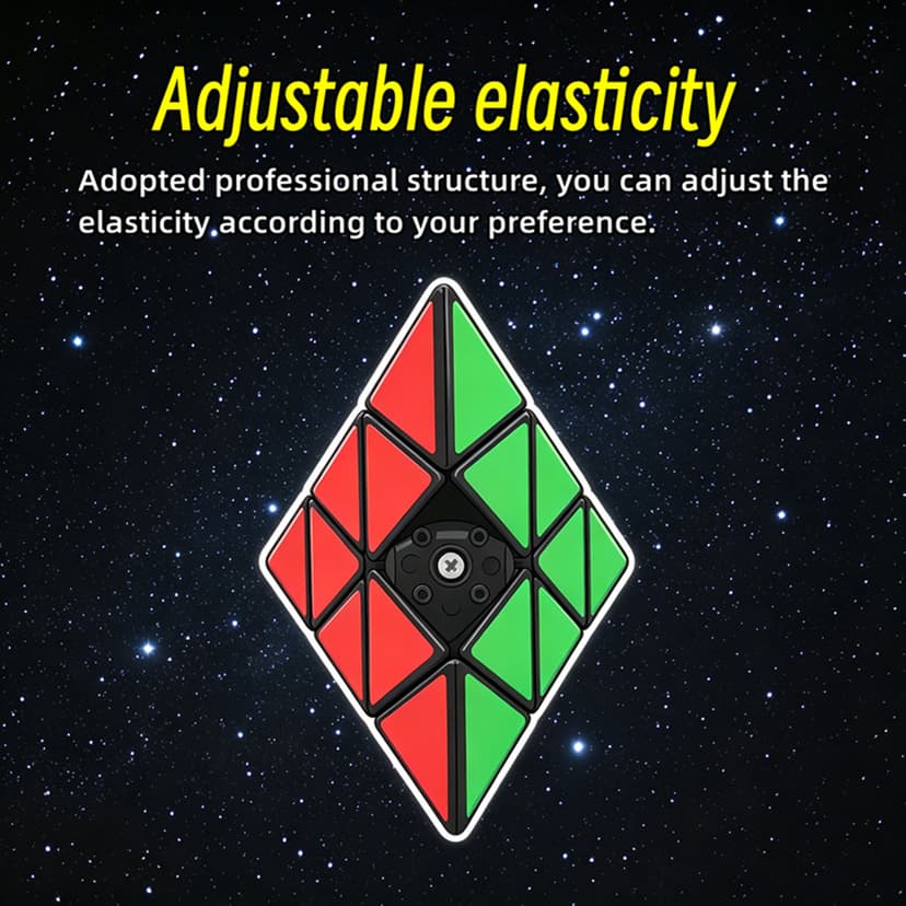 Zee Tricky Pyraminx with Four-Color Stickers - Black image 6
