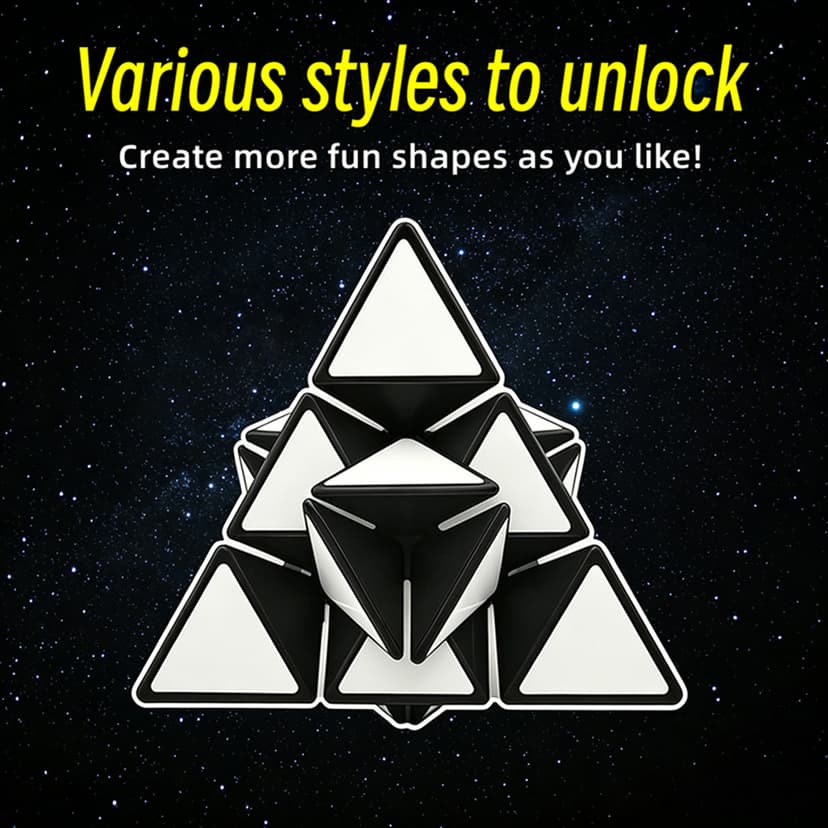 Zee Tricky Pyraminx with Four-Color Stickers - Black image 8